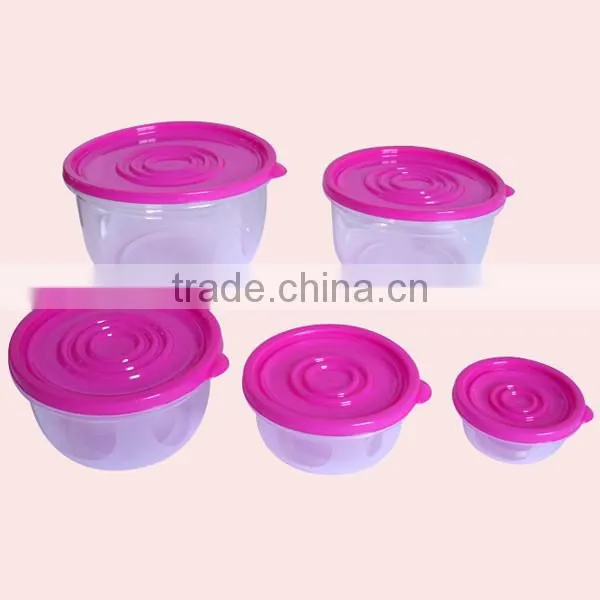 5Pcs Kitchen Containers Crisper Box Round Plastic Food Crisper photo-3