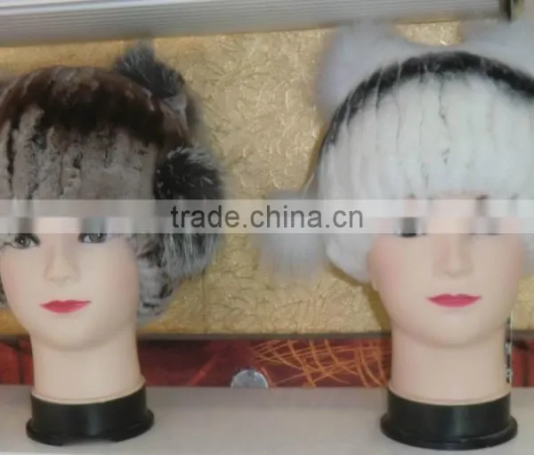 Real Knitted Rex Rabbit Fur Hats photo-2