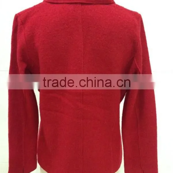 Women V-neck Boiled Wool Cardigan Sweater photo-2