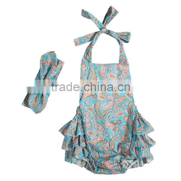 New Arrival Floral Printed Fashion Baby Girl Bubble Romper Infant Girls Bubble Romper photo-6