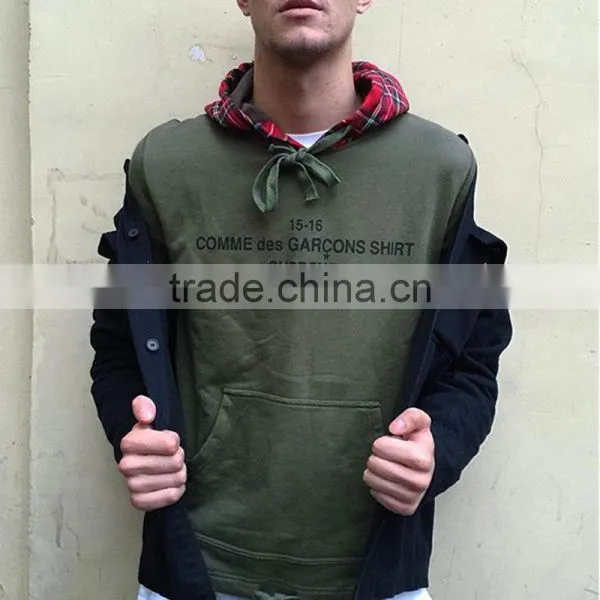 Wholesale Fashion Custom Xxxxl High Quality Oem Hoodies Men Red Plaid Hooded Pull Over 100 Cotton Hoodies photo-3