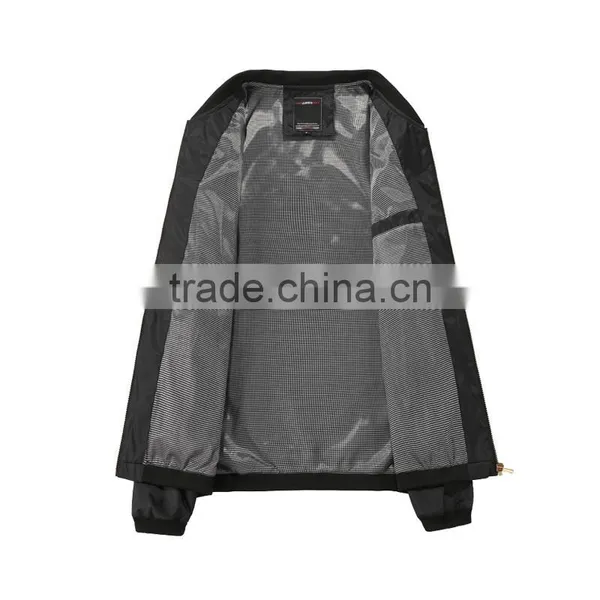 Cheap Price Mens Lightweight Ready Made Stock Bomber Jacket/ Slim Fit Black Sport Jacket Without Hood photo-2