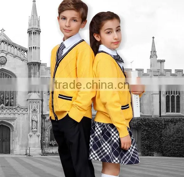 Cheap Price Pure Color Knitted School Uniform Manufacturers photo-3