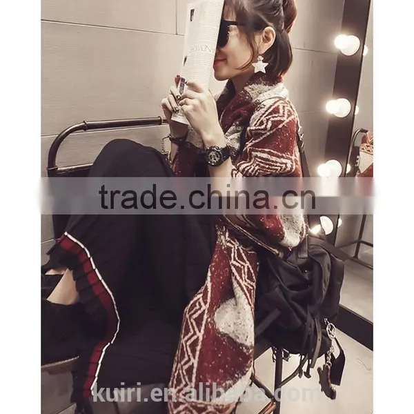 New Women Fashion Warm Plaid Scarf Female Fringed Woolen Shawl Cashmere 3 Colors photo-6