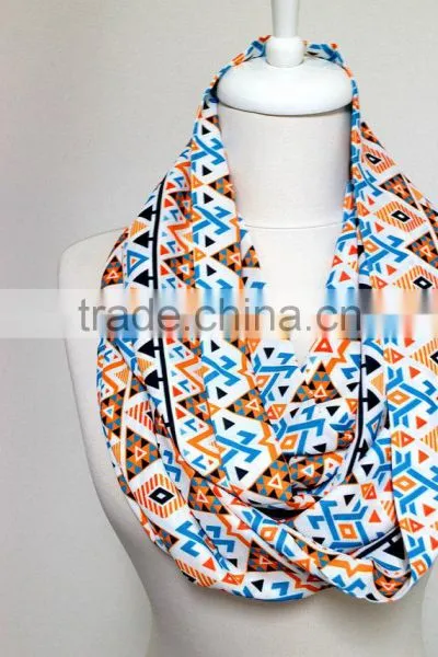 Inca Maya Aztec Indian Tribal Pattern Infinity Scarf, Ikat Circle Scarf, Scarves, Spring - Fall - Winter - Summer Fashion photo-4