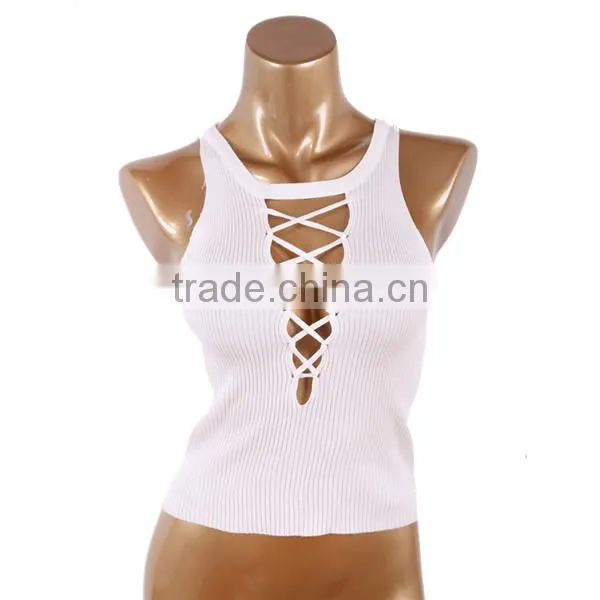 Cotton Lace Up & Reversible Tank Top photo-3