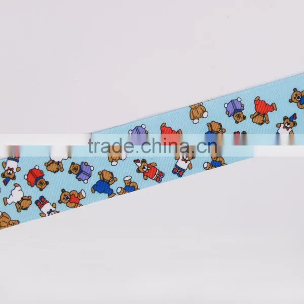 1.1/2" Cartoon Bear Grosgrain Ribbon Cartoon Print photo-2