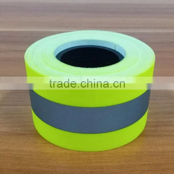 Cotton Polyester Proban Fluorescent Green Fire Retardant Reflective Fabric Tape photo-3