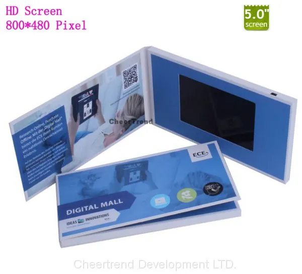 A4 A5 Size Business Promotional Gift Audio Greeting Card Video Print Card With Bespoke Video Brochure 5 Inch photo-3