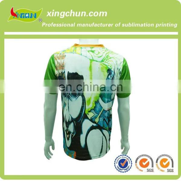 Scrawl Dye Sublimation Printed Top T Shirts for Your Custom Made in China on 100% Polyester photo-2