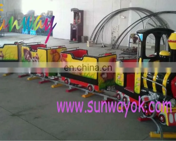 Amusement rides trackless train, amusement park electric train ride, kids riding train