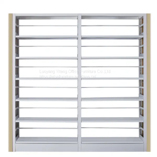Library Double Sided Steel Book Rack Classic Bookshelf photo-2