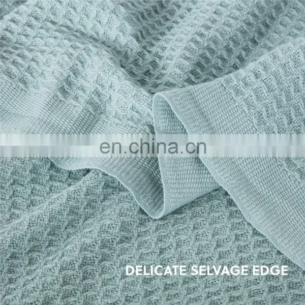 Soft Warmth Stretch Knit Cotton Waffle Blanket For Bed Sofa photo-4