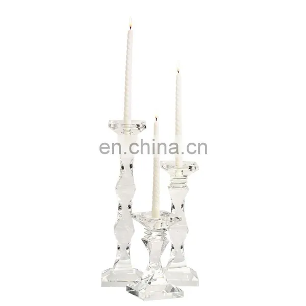 Wholesale Christmas Gift K9 Crystal Candle Holders for Home Decoration Wedding Candlestick Holders