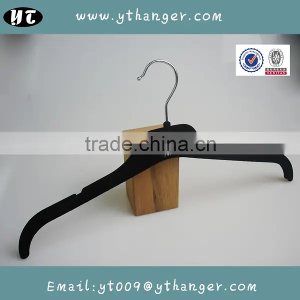 HA6992 Cheap Hot Garment Hanger Velvet Plastic Notched Evening Dress Hanger photo-2