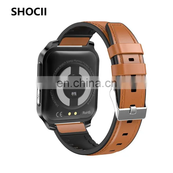 ECG PPG Monitor Body Temperature Blood Oxygen Detection Rubber Watch Band Pedometer Calories Milage E90 ECG PPG Smart Watch photo-3