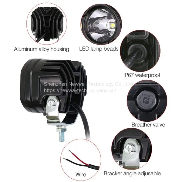 Others Car Work Light Accessories 4x4 Off Road Spot Light Pod 40W Amber LED Cubes 3 Inch Yellow Fog Lights For Truck UTV ATV photo-2