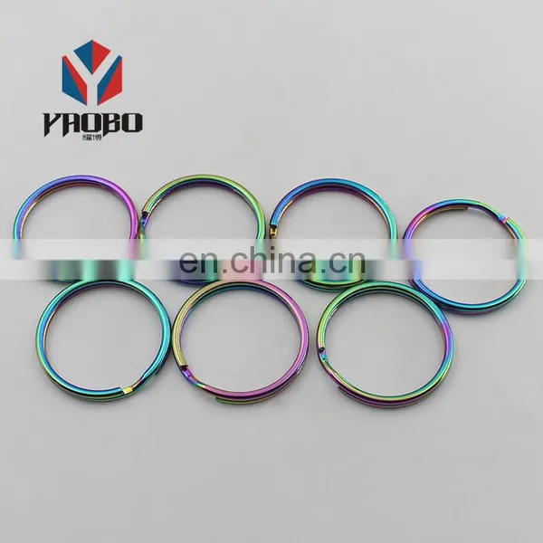 Metal Round Edge Color Rings Split Key Rainbow Ring Manufacturing photo-5