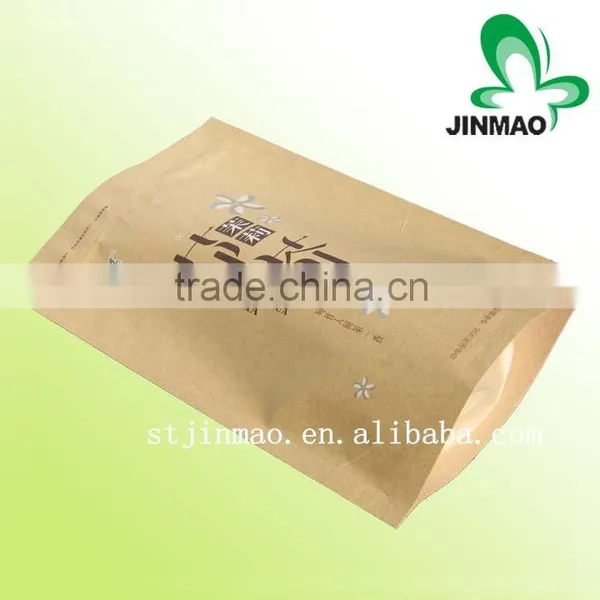 Custom Printed Kraft Paper Stand Up Zipper Tea Packaging Bag photo-2