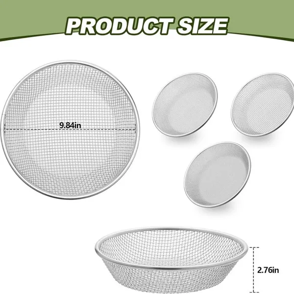 30*30*7cm Stainless Steel Wire Sifter China Factory Soil Screening Captures Dirt Sawdust Welded Mesh Filters for Landscaping photo-3
