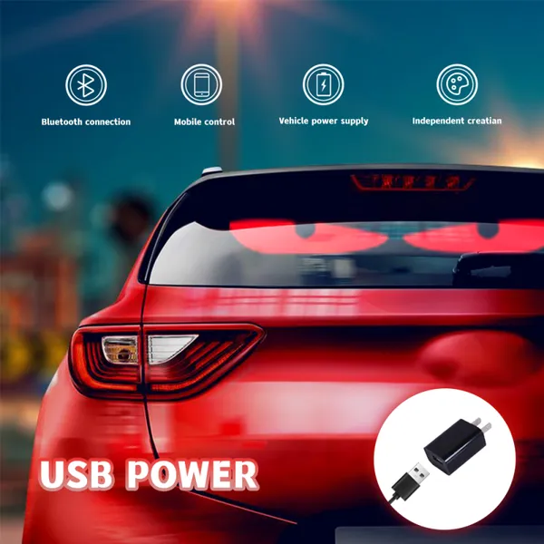 96*16 Car Windshield LED Screen Diy Indicator Light Devil Eyes App Control for Truck Animated Decorative Electronic photo-6