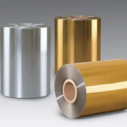 Golden PP PE Coated Aluminum Metallized PET Film Laminated Sheet Soft Moisture Proof for Sushi Packaging 1600mm Width 12-35mic