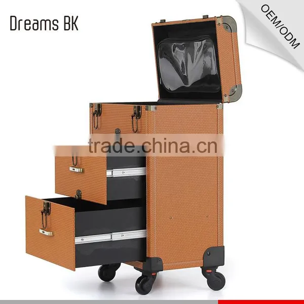 Production in Factory Beautiful OEM Trolley Make up Case With Drawers photo-6