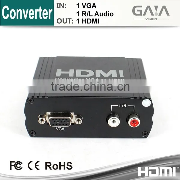 VGA to HDMI Converter VGA+R/L Audio to HDMI Converter Box Upscalling 1080P&3D