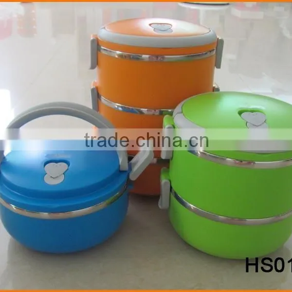 HS018 17cm Plastic And Stainless Steel Combination Lunch Box photo-2