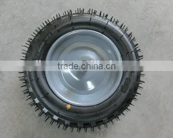 High Rubber Rubber Wheel 3.00-8 Metal Rim With Nylon Bush photo-2