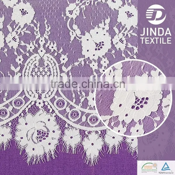 2016 New Design Eyelash White Lace French Fabric photo-3