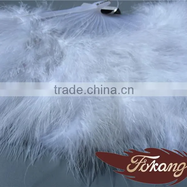 Wholesale Feather White Turkey Marabou Feather Fan Feather Hand Fans For Birthday Party photo-2