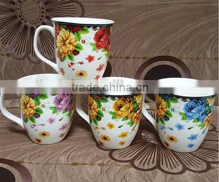 Cheap 8 oz New Bone China Mug for Pakistan That Decal Beautiful Flowers photo-4