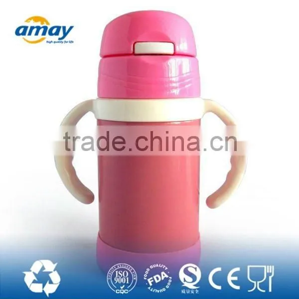 Pink Baby Stainless Sippy Botte,BPA Free photo-3