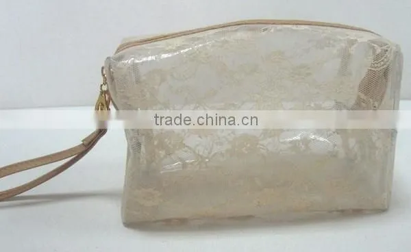 Popular Beauty Transparent With Mesh Cosmetic Bag