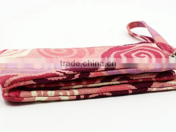 Top Quality 100% Cotton Canvas Clutch Bag Colorful Canvas Bag With 3 Pockets photo-2