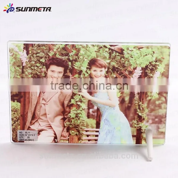 Chinese Supplier Black Glass Photo Frame for Sublimation Printing, Glod Wire Hard Glass photo-5