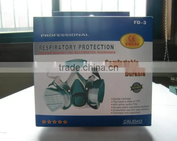 2016 Filter Respirator TPR Gas Mask Half Face Gas Mask Chemical Gas Mask OEM TPR Gas Mask Single Cartridge Respirator Supplier photo-3