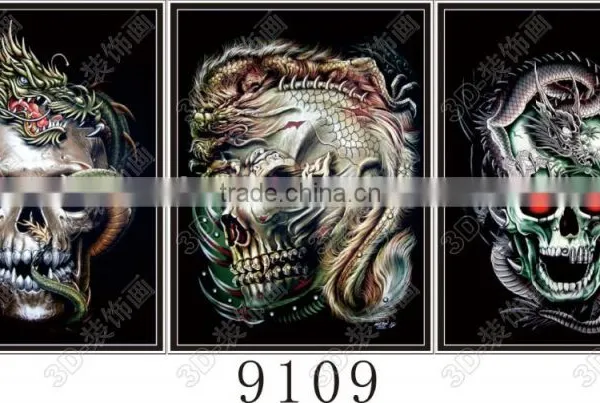 ON SALE 3D Flip Lenticular Pictures of PIRATE SKULLS and INDIAN SKULLS in Stock photo-2