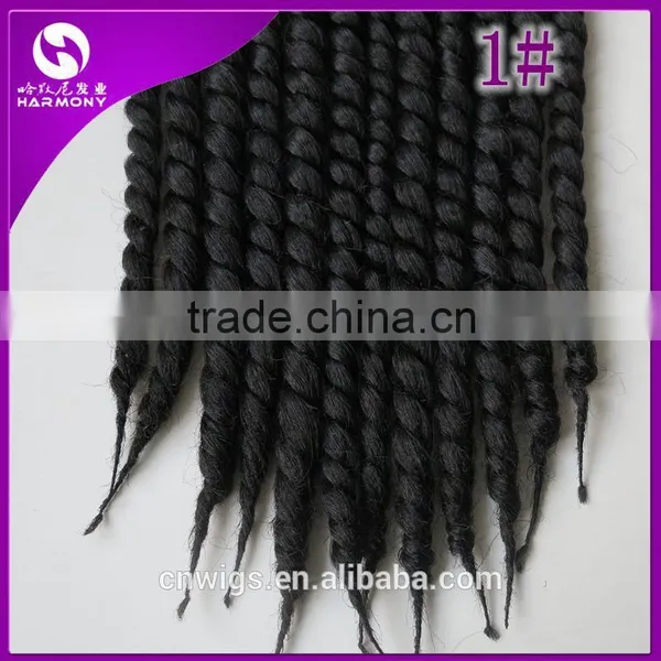 ( Black Color 1# ) STOCK 18inch 100grams Synthetic Afro 2X Twists Havana Mambo Hair Jumbo Braiding Hair Extensions photo-4