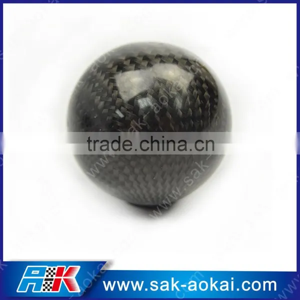Racing Real Black 3K Carbon Fiber Aluminum Ball Gear Shift Knob Head photo-3
