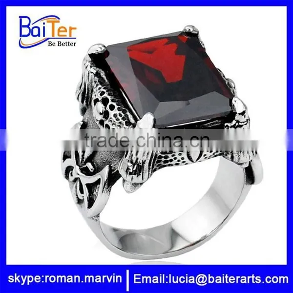 Jewelry One Big Stone Ring Stainless Steel One Stone Ring Designs photo-2