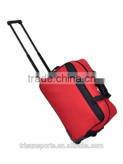Competitive Price Red Color Carry on Wheel Gym Bag With Shoe Compartment