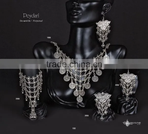 Ring Earring Bracelet Necklace Turkish Ottoman Antique Culture Jewelry Set Made in Turkey photo-6