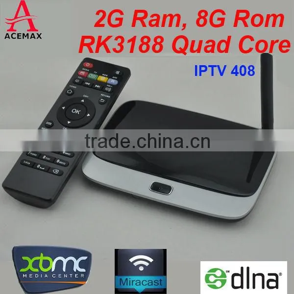 RK3188 Quad Core Android tv Box With Android 4.2.2 Support Miracast