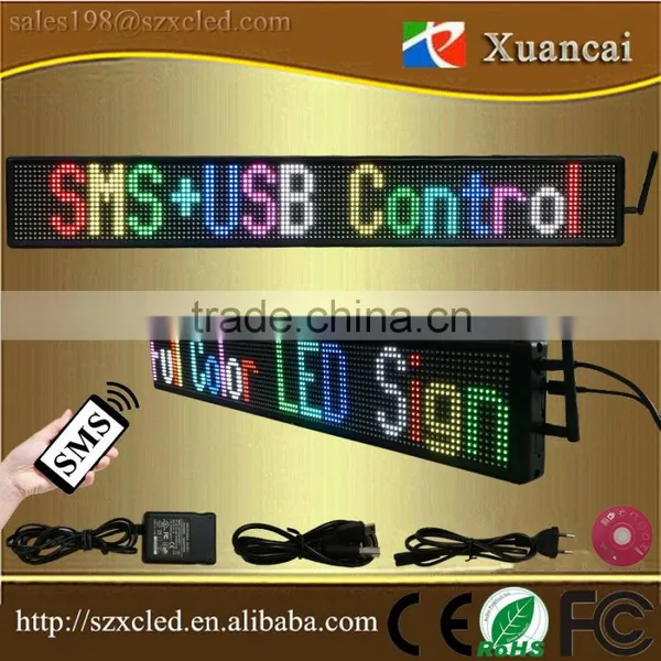 Programmble Moving Led Sign, P6-16x128dot RGB Full Color Two/double Line Led Sign With Wireless SMS and PC USB Control photo-3