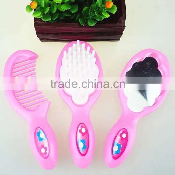Three Sets- Hair Combs, Mirror Pink Hair Toiletry for Kids, Hair Brush photo-4