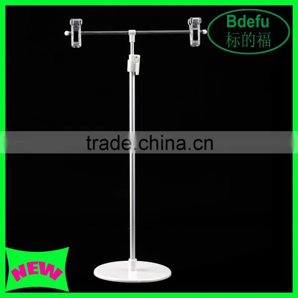 Height Adjustable Supermarket Advertising Clip Display