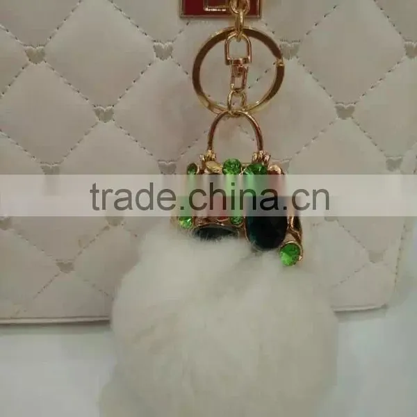 Fur Pompom Maker/fox Fur Ball Keychian/colourful Rabbit Fur Pom Pom Ball for Keyring and Bags photo-6