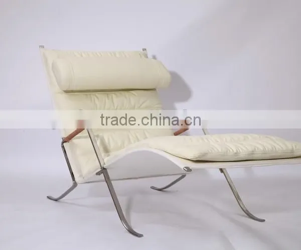 Wholesale Floor Lounge Chair FK87 Lounge Chair Grasshopper White Leather photo-5